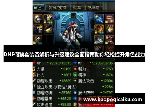 DNF假猪套装备解析与升级建议全面指南助你轻松提升角色战力 DNF假猪套装备解析与升级建议全面指南助你轻松提升角色战力